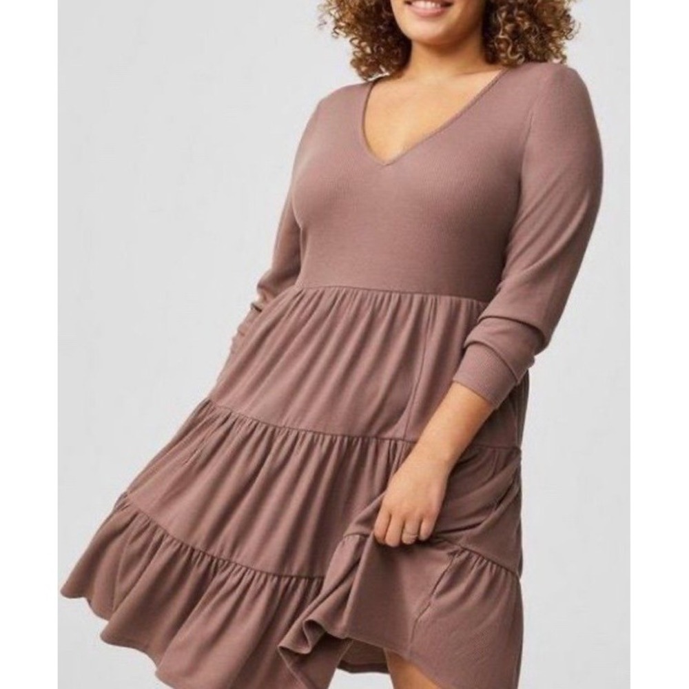 torrid mauve tiered mini dress